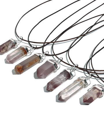 Polished Lithium Quartz Pendant Necklace