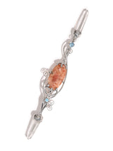 Sunstone with Silver Coated Copper Tube Wand 1 | js115