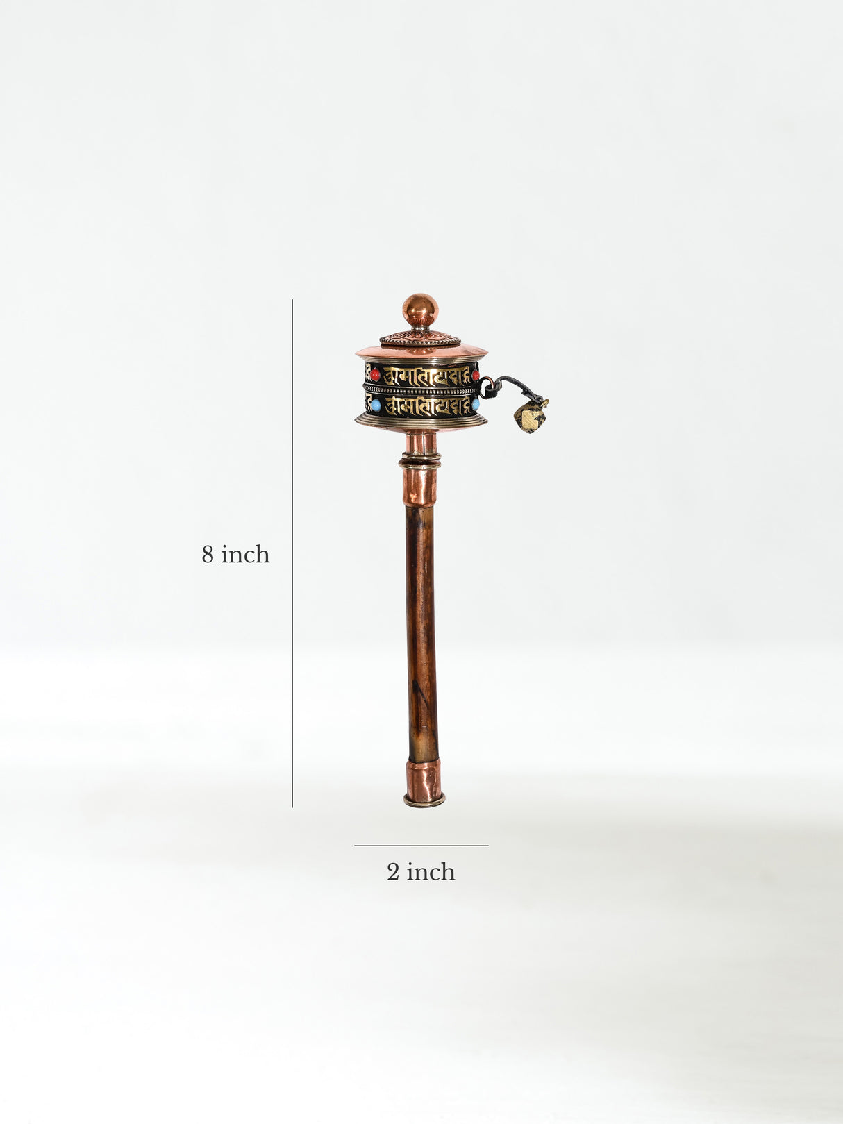 Newari Script Cooper Prayer Wheel Dimension | si0251