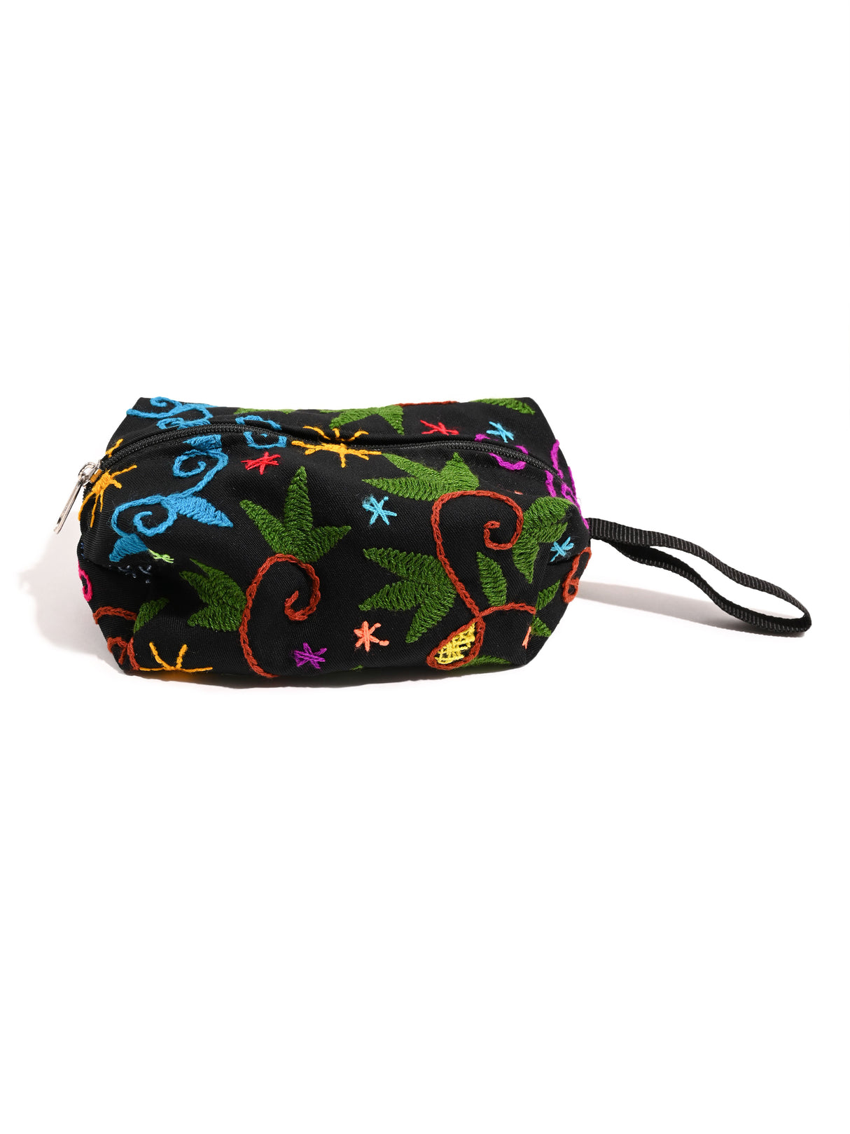 Shipibo Embroidered Cube Zipper Pouch | txb0239-jungle