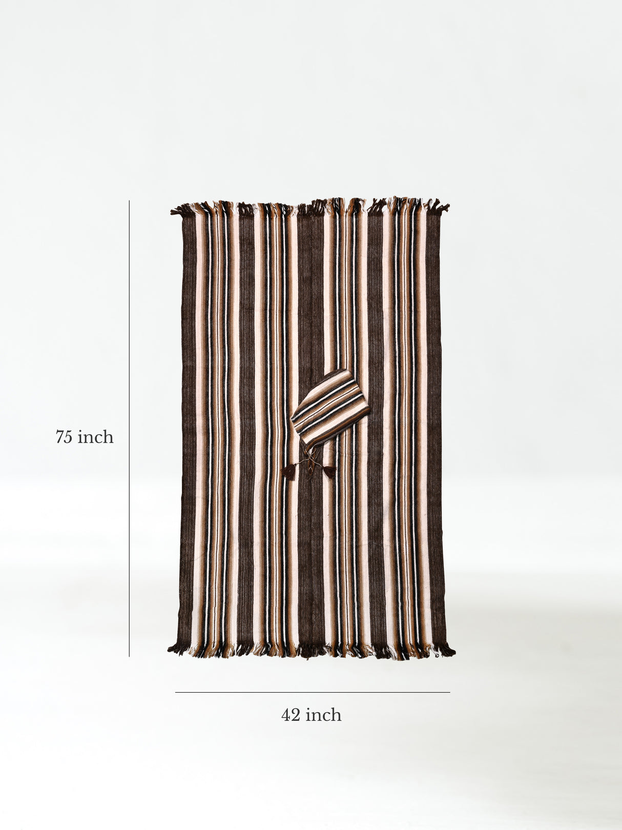 Hooded Artisan Peruvian Poncho - Puno Dimension | txp0106- Dark Brown