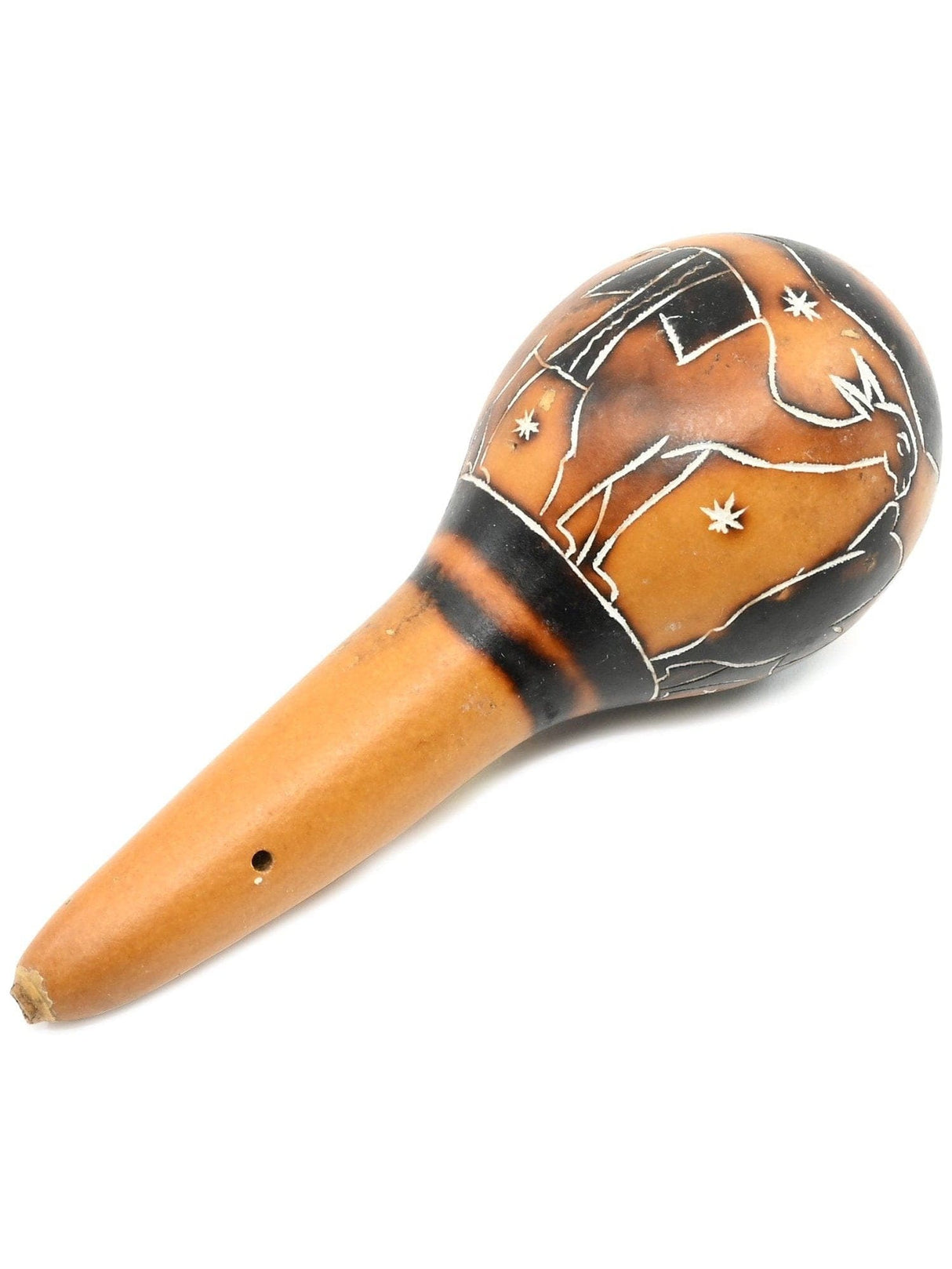 Gourd Rattles Peruvian Carved Gourd Rattle- Small