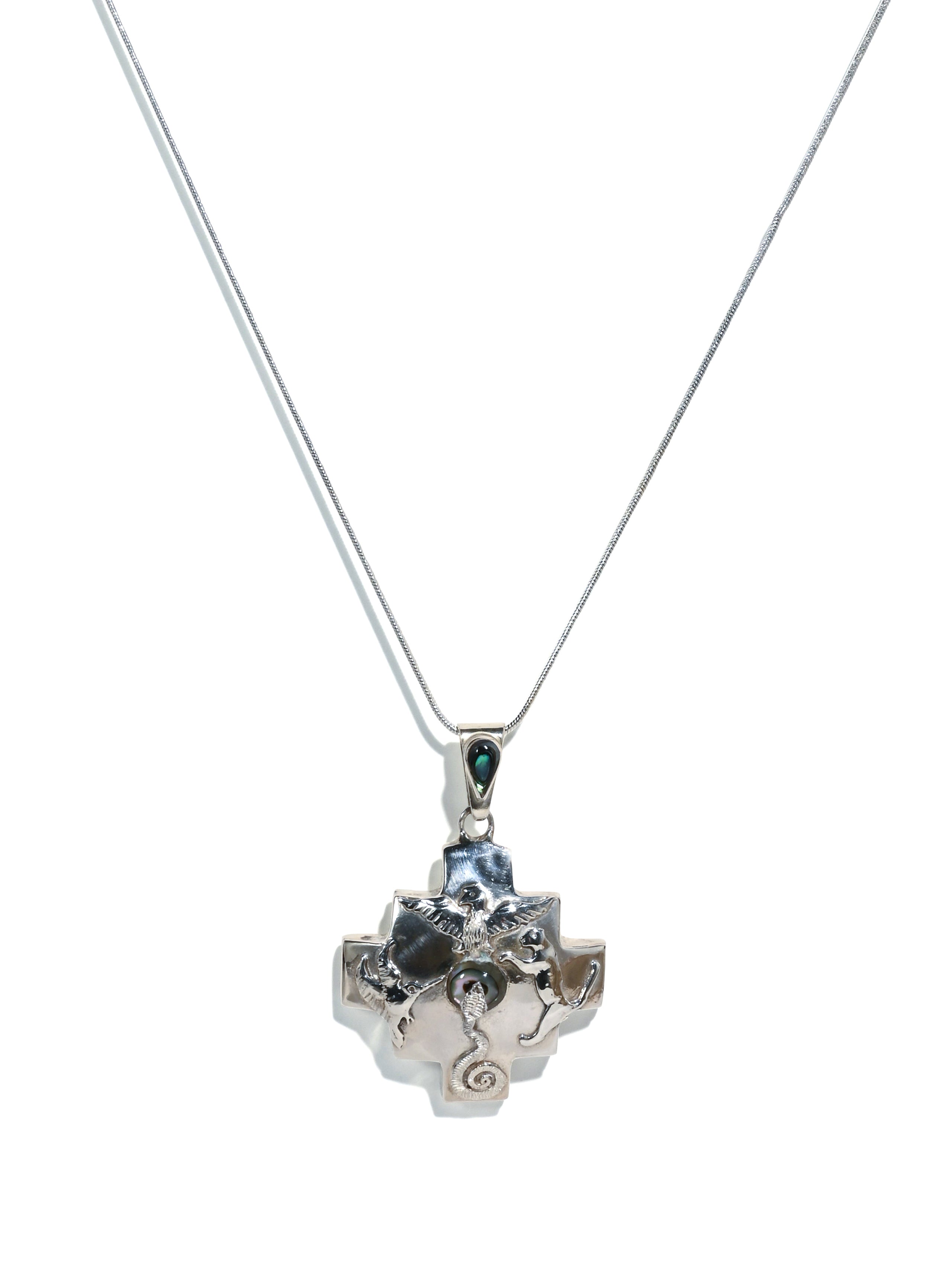 950 Sterling Silver Peruvian Chakana Four Directions Totem