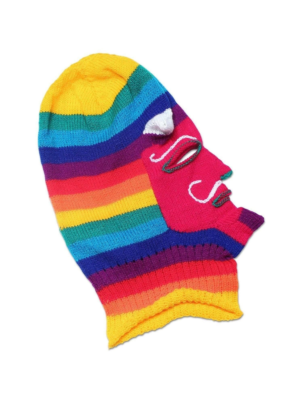 Masks Magenta Face Knitted Mask - Waq'ollo - Rainbow Stripe