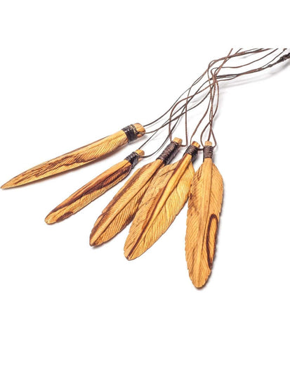 Necklaces Medium Palo Santo Feather Necklace | j0471-Medium