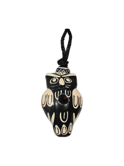 Whistles on Cord Singing Owl Clay Whistle - Cord