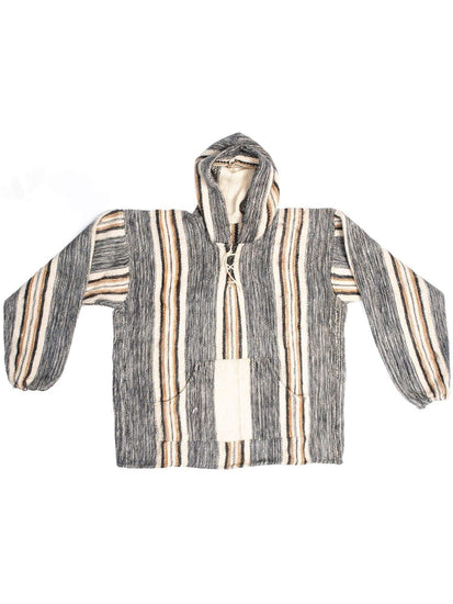 Wool Ponchos Medium / Gray-Brown Wool Hooded Sweater