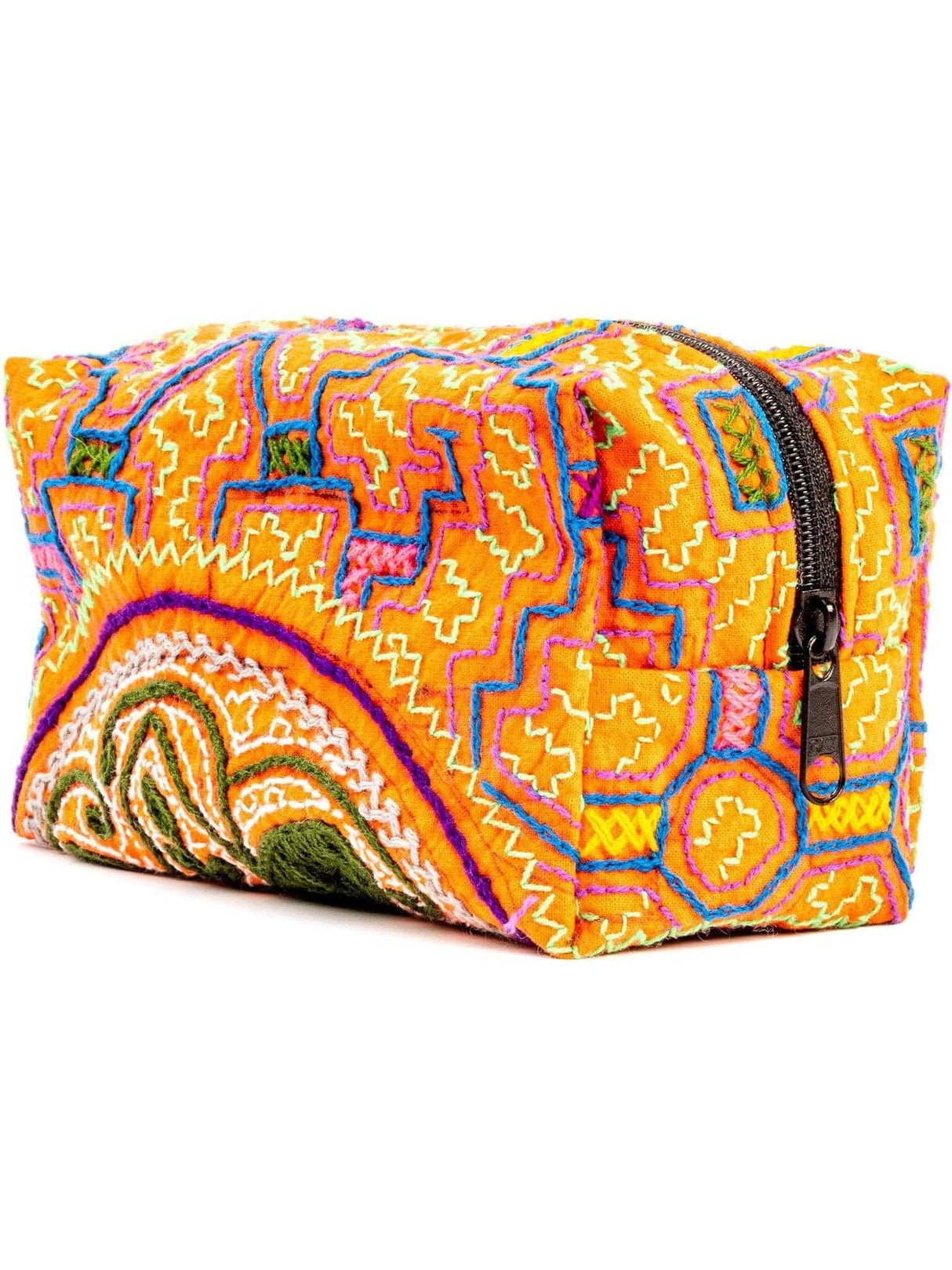Zipper Bags Plant Spirit Shipibo Embroidered Cube Zipper Pouch
