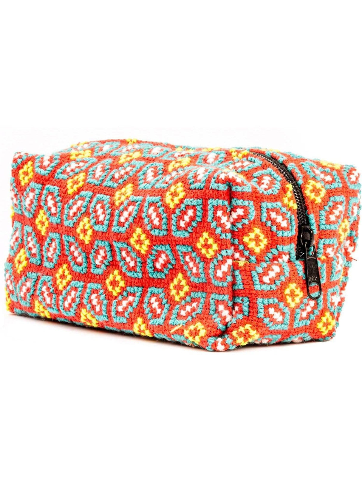 Zipper Bags Turtle Back Shipibo Embroidered Cube Zipper Pouch