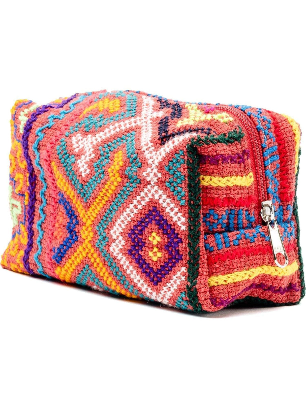 Zipper Bags Wheel of Life Shipibo Embroidered Cube Zipper Pouch