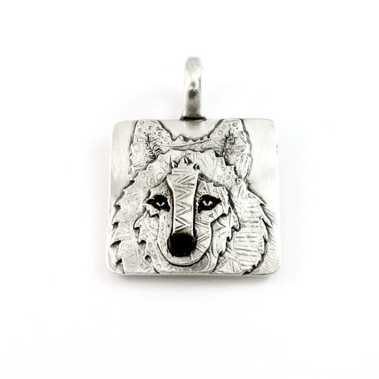 Sterling Silver Wolf Totem Pendant | j0372