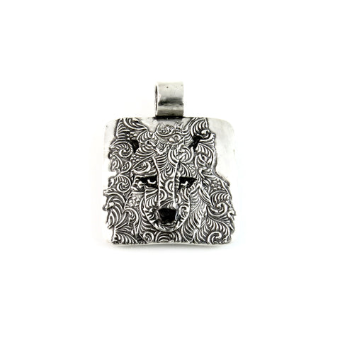 Fine Silver Wolf Totem Pendant