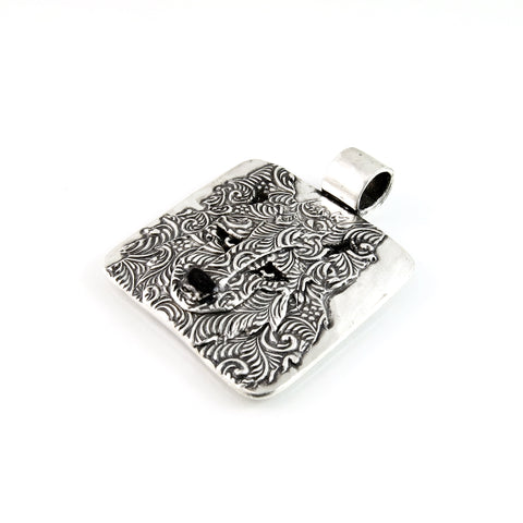 Fine Silver Wolf Totem Pendant