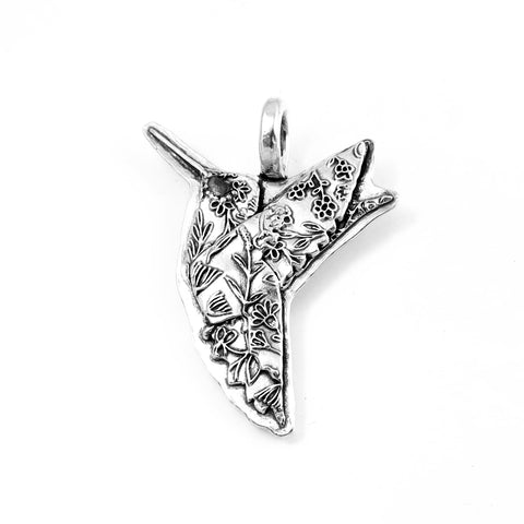 Fine Silver Hummingbird Totem Pendant