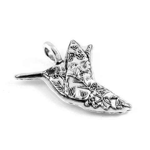 Fine Silver Hummingbird Totem Pendant