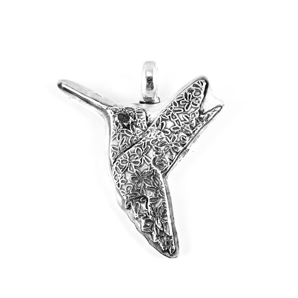 Fine Silver Hummingbird Totem Pendant