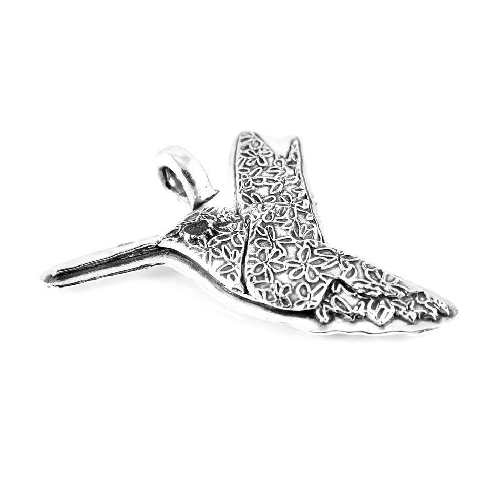 Fine Silver Hummingbird Totem Pendant
