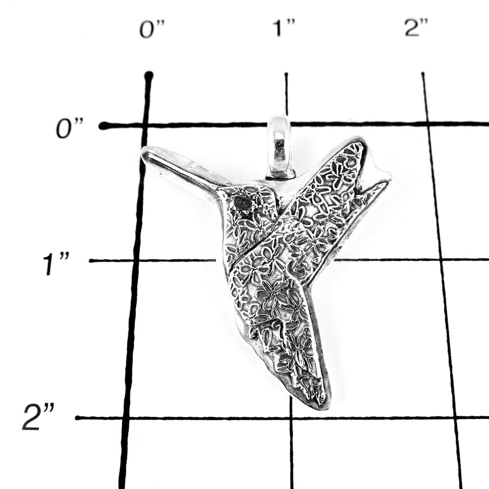 Fine Silver Hummingbird Totem Pendant