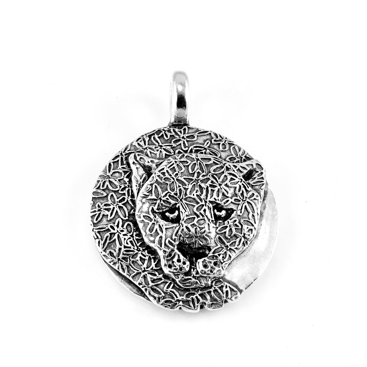 Fine Silver Jaguar Totem Pendant
