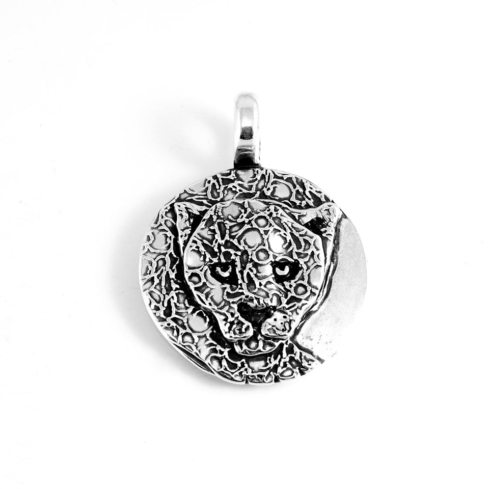 Fine Silver Jaguar Totem Pendant