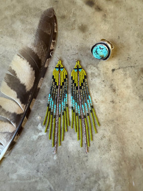 Turtle In The Clouds Beaded Earrings | j0437