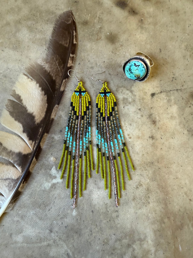 Turtle In The Clouds Beaded Earrings | j0437