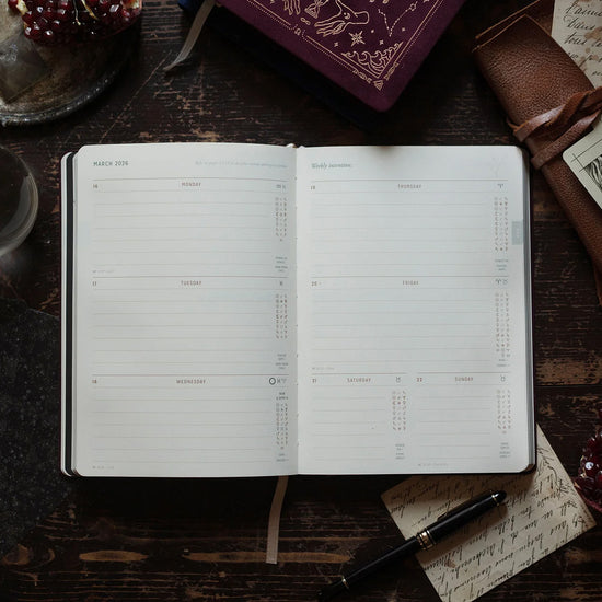 2026 Astrological Planner 1 | bj008-black | bj008-white | bj008-deepmoss | bj008-pomegranate-velvet | bj008-midnight-velvet
