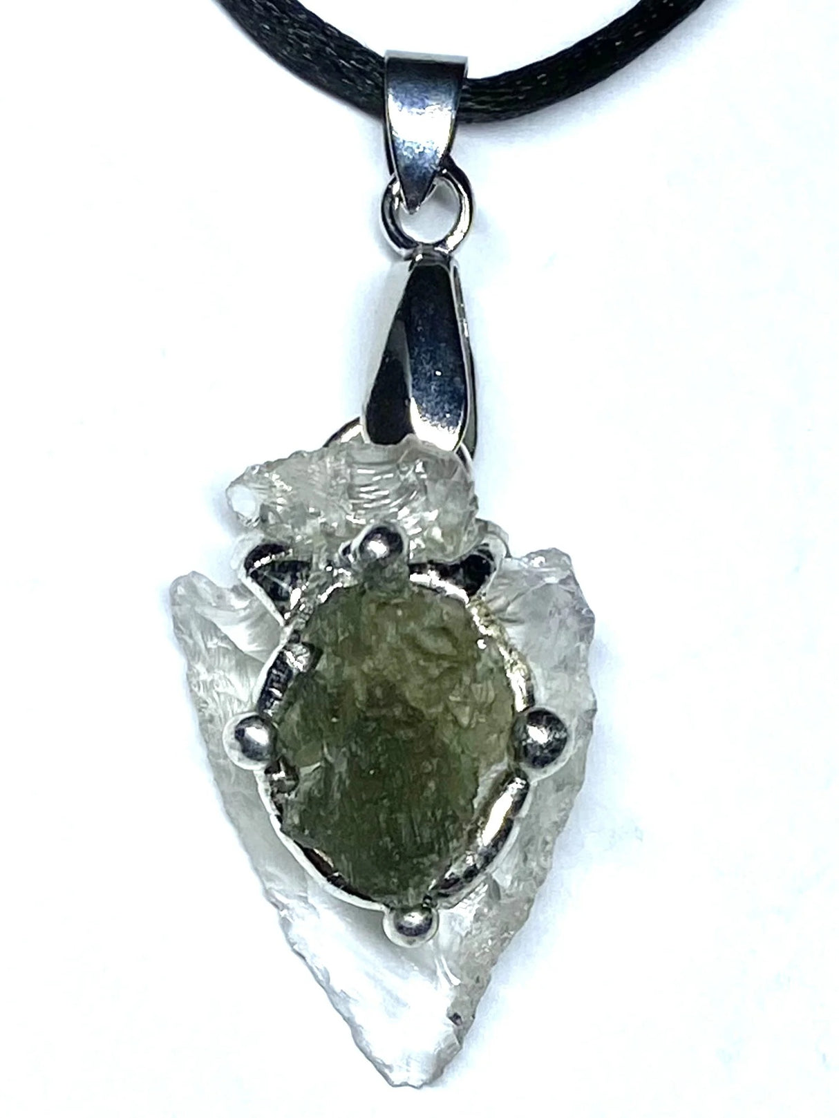 Moldavite Arrowhead Pendant | js102-MM02