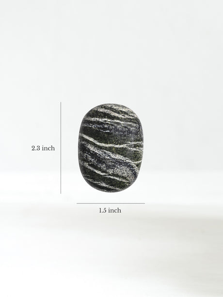 Green Zebra Jasper Palm Stone  Dimension | Cg118