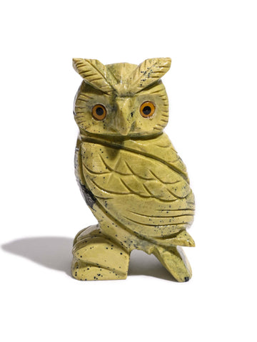 Serpentine Owl Carving