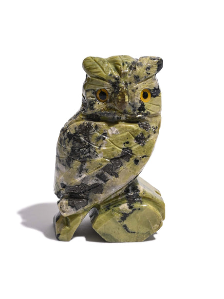 Serpentine Owl Carving 2 | Cg119