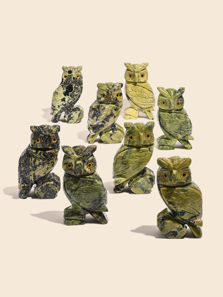 Serpentine Owl Carving | Cg119