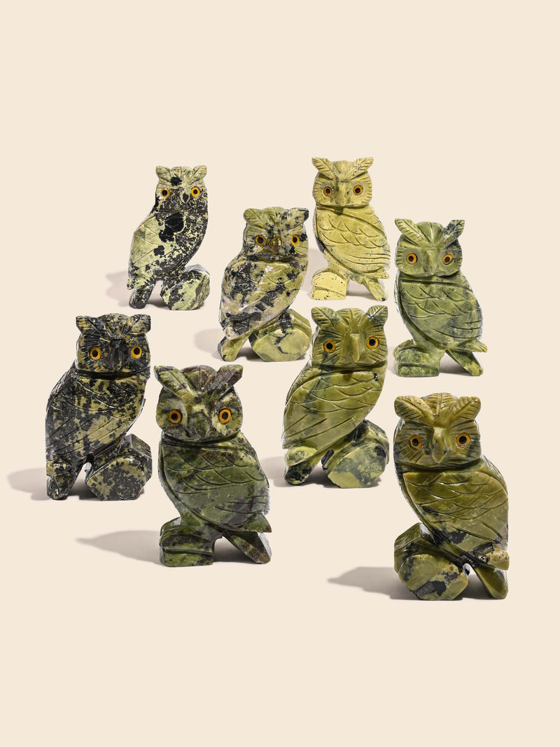 Serpentine Owl Carving