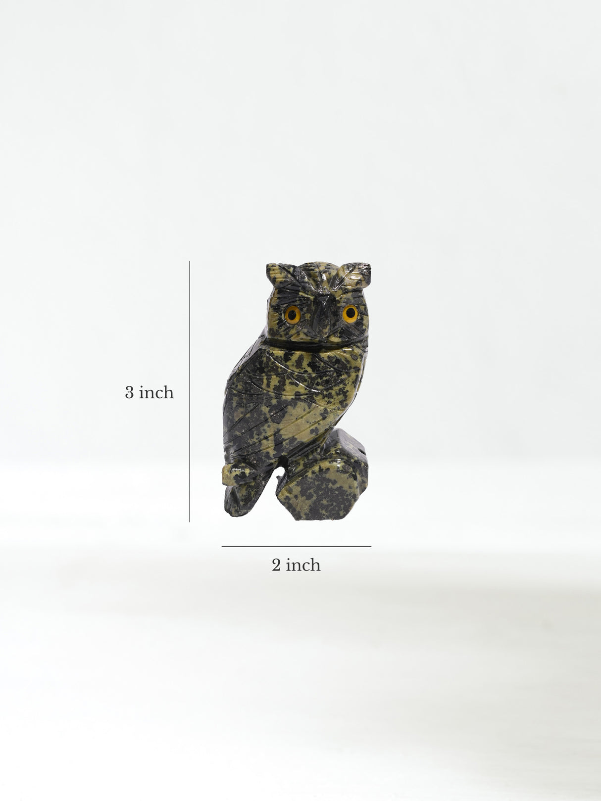 Serpentine Owl Carving Dimension | Cg119