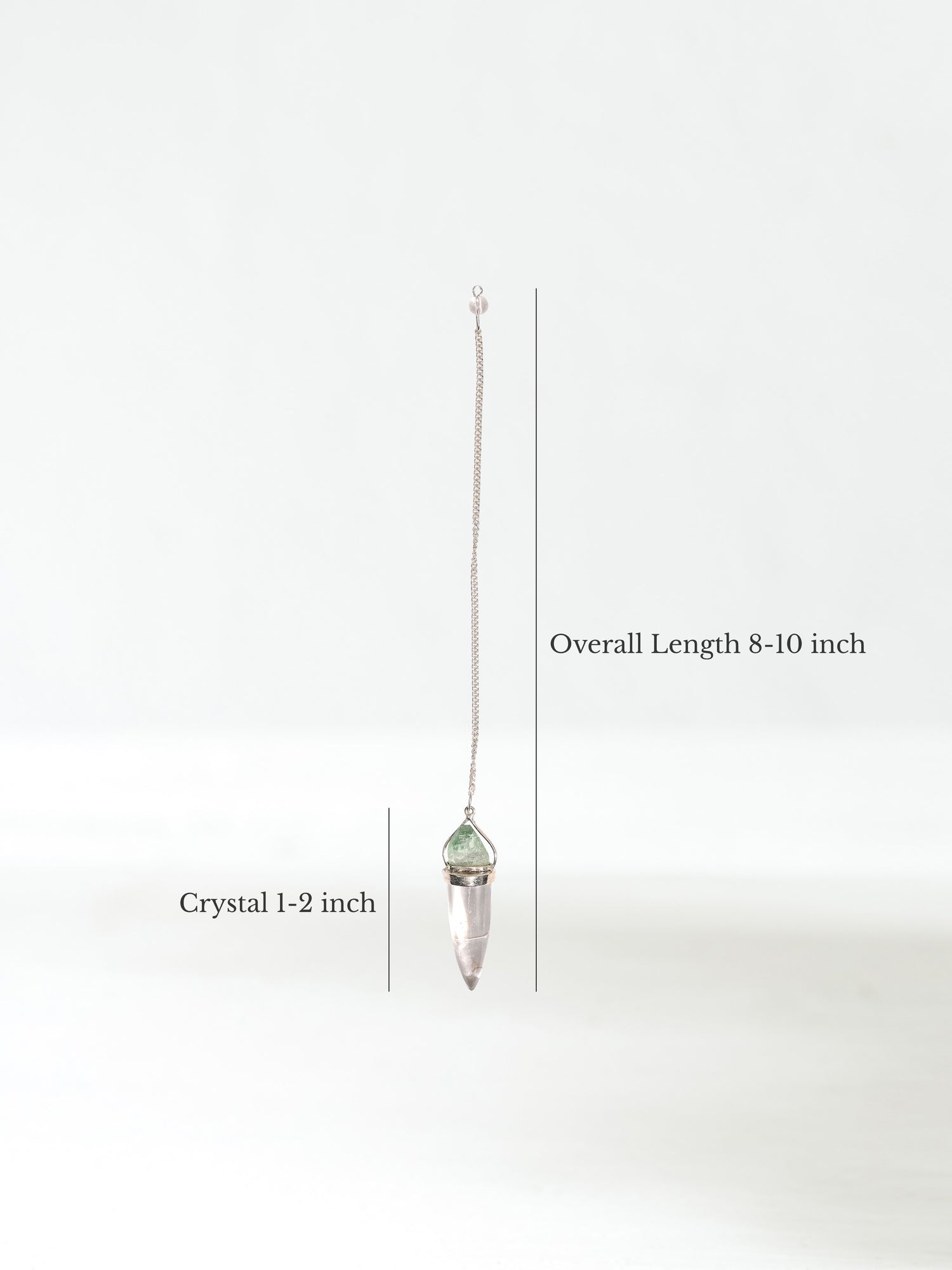 Quartz Crystal with Green Apophyllite Pendulum Dimension | Cg204
