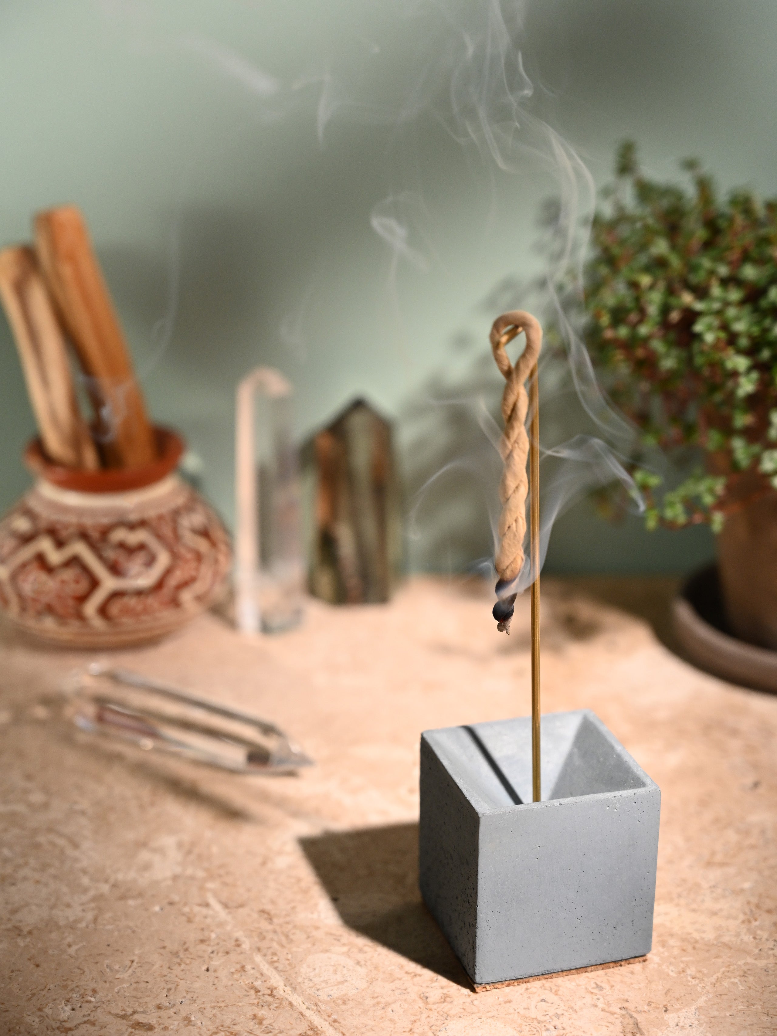 Cuboid Concrete Incense Burner - Shamans Market