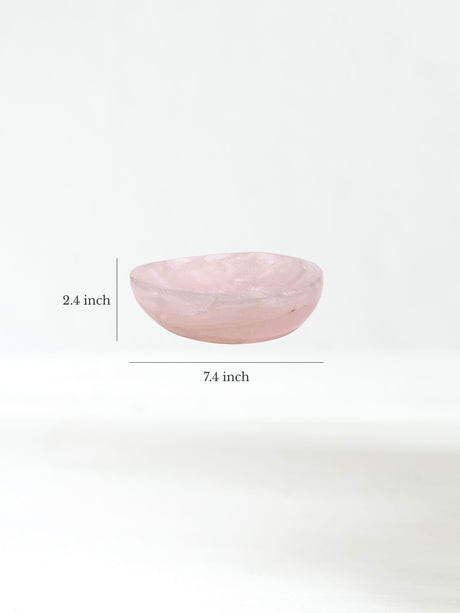 Rose Quartz Crystal Bowl E Dimension | Cg754