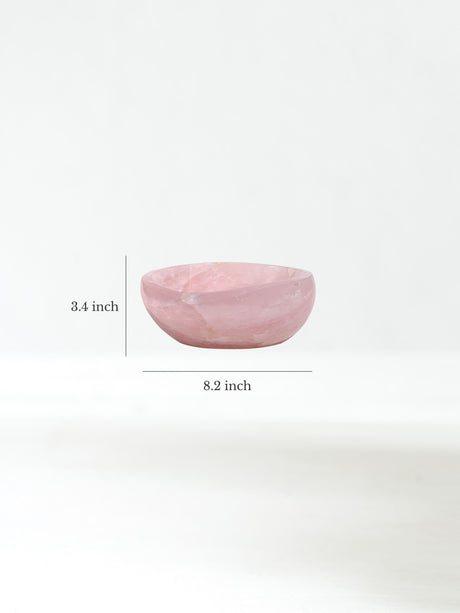 Rose Quartz Crystal Bowl B Dimension | Cg724