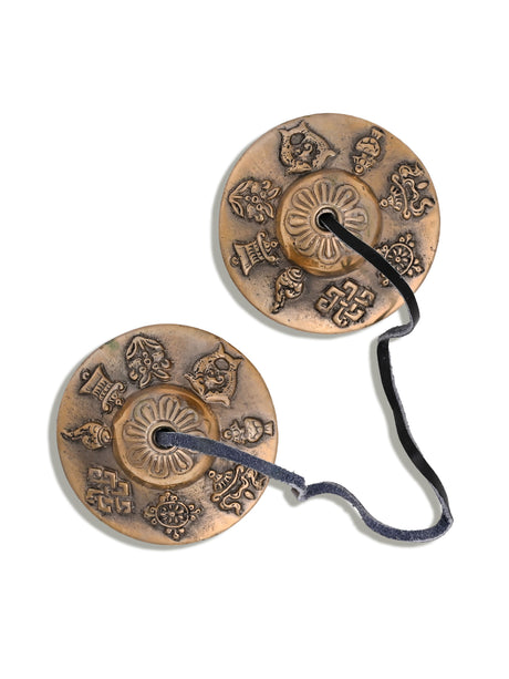 Eight Auspicious Symbols Tingsha - 2.5 inch | mmt5
