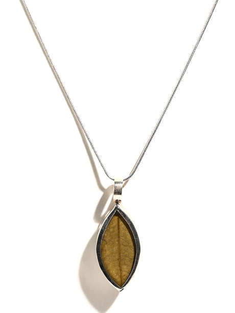 Peruvian Silver Coca Leaf Necklace | j0110