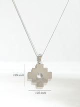 Peruvian Chakana Pendant Necklace - 950 Sterling Silver | j0141
