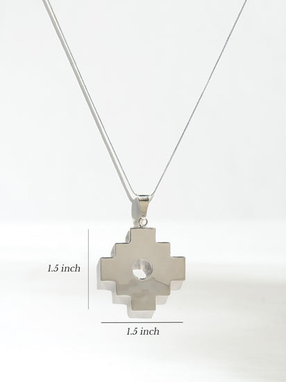 Peruvian Chakana Pendant Necklace - 950 Sterling Silver | j0142