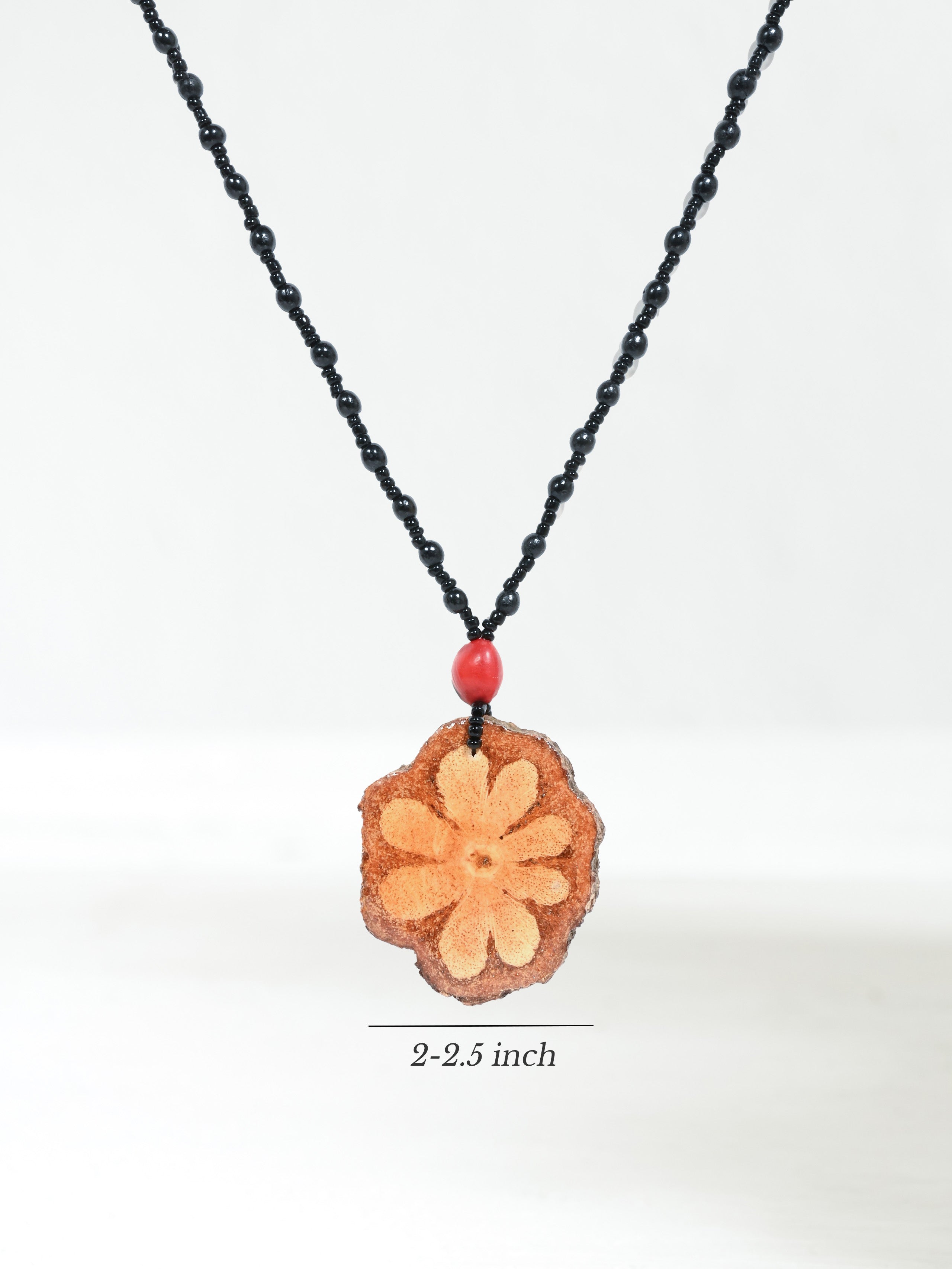 Shipibo Amazon Seed Bead Necklace w/ Ayahuasca Vine Pendant