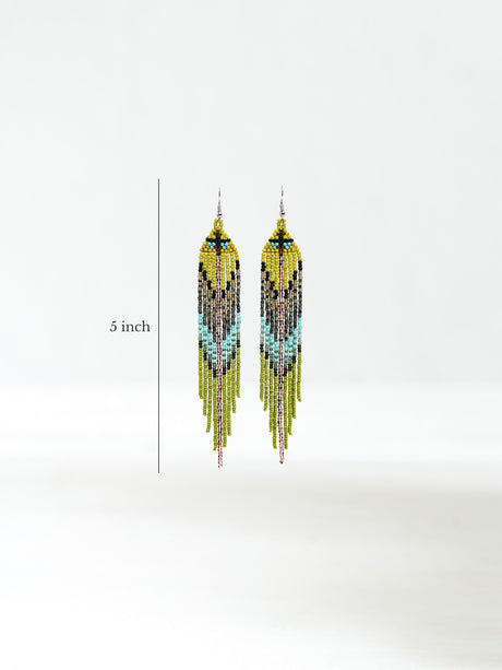 Turtle In The Clouds Beaded Earrings Dimension | j0437