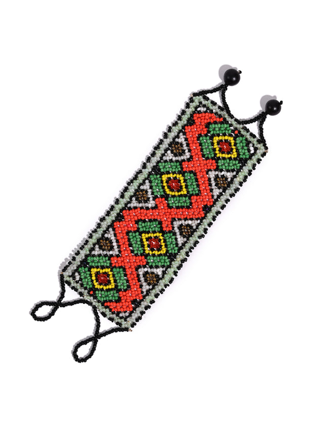 Shipibo Amazon Jungle Rainforest Woven Beaded Bracelet 1 | j0454