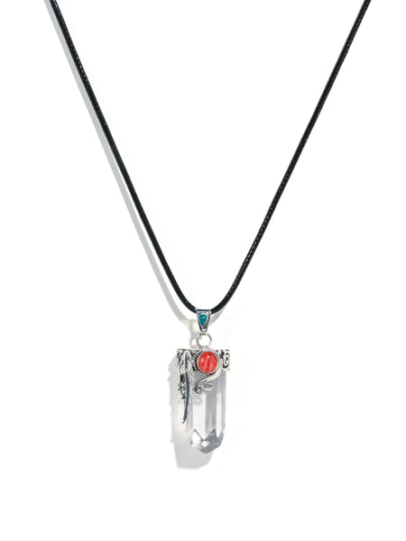 950 Peruvian Silver, Stone and Crystal Pendant Necklace - Shamans