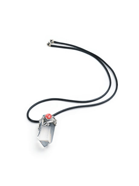 950 Peruvian Silver, Stone and Crystal Pendant Necklace 1 | j0489