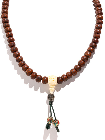 Bodhi Seed with Tibetan Coral and Turquoise