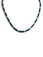 Blue & Red Glass Bead Necklace with Turquoise Accents 1 | j0507