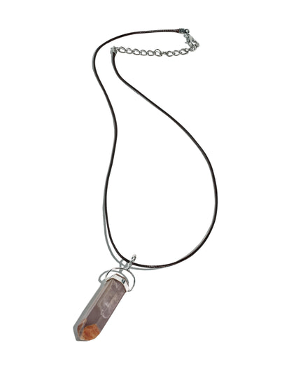 Polished Lithium Quartz Pendant Necklace | j0520